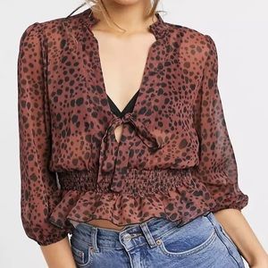 Sheer leopard print blouse